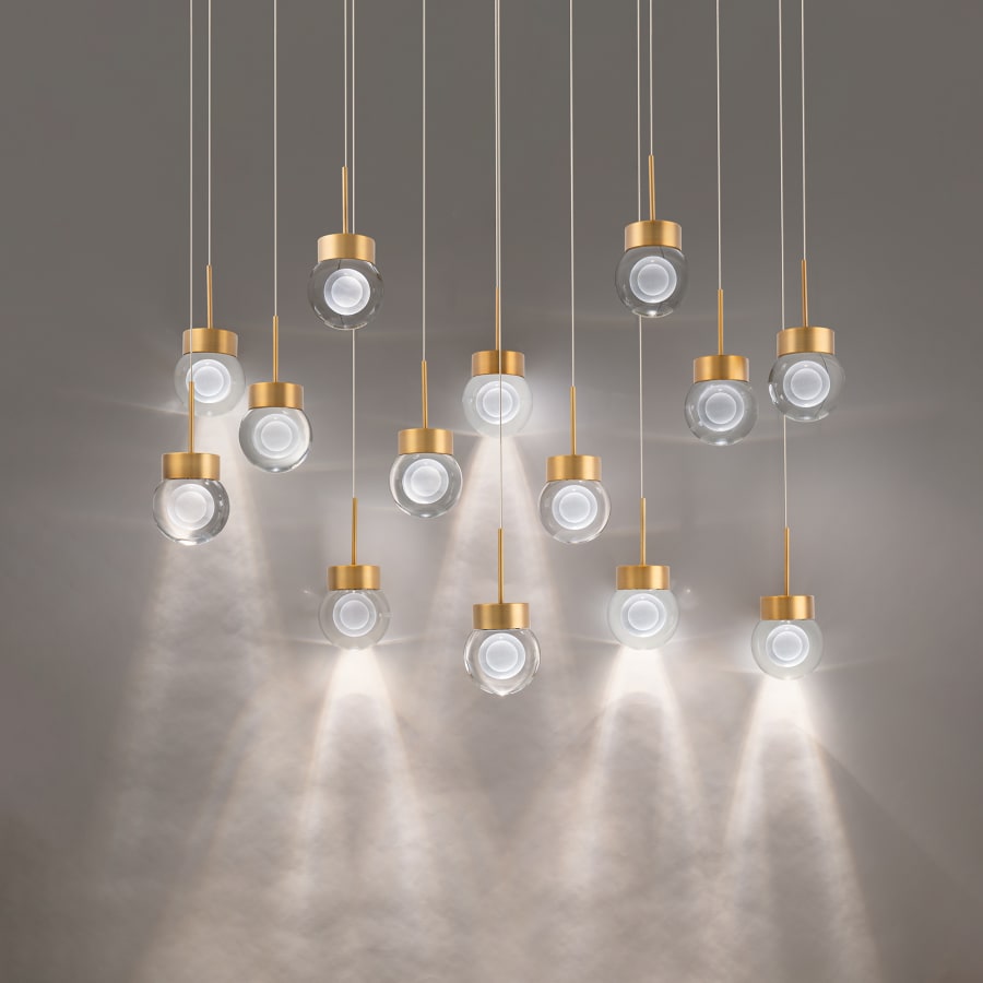Double Bubble 14-Light 10" Wide LED Suspension Multi