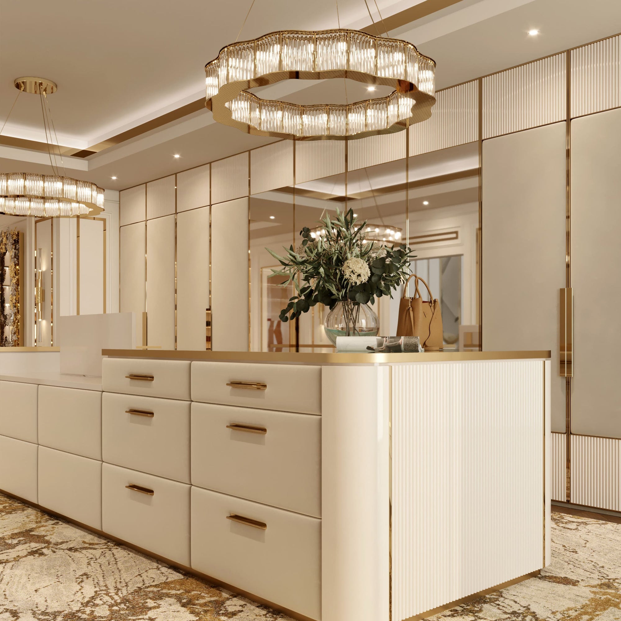 Modern Glass Art Deco Chandelier