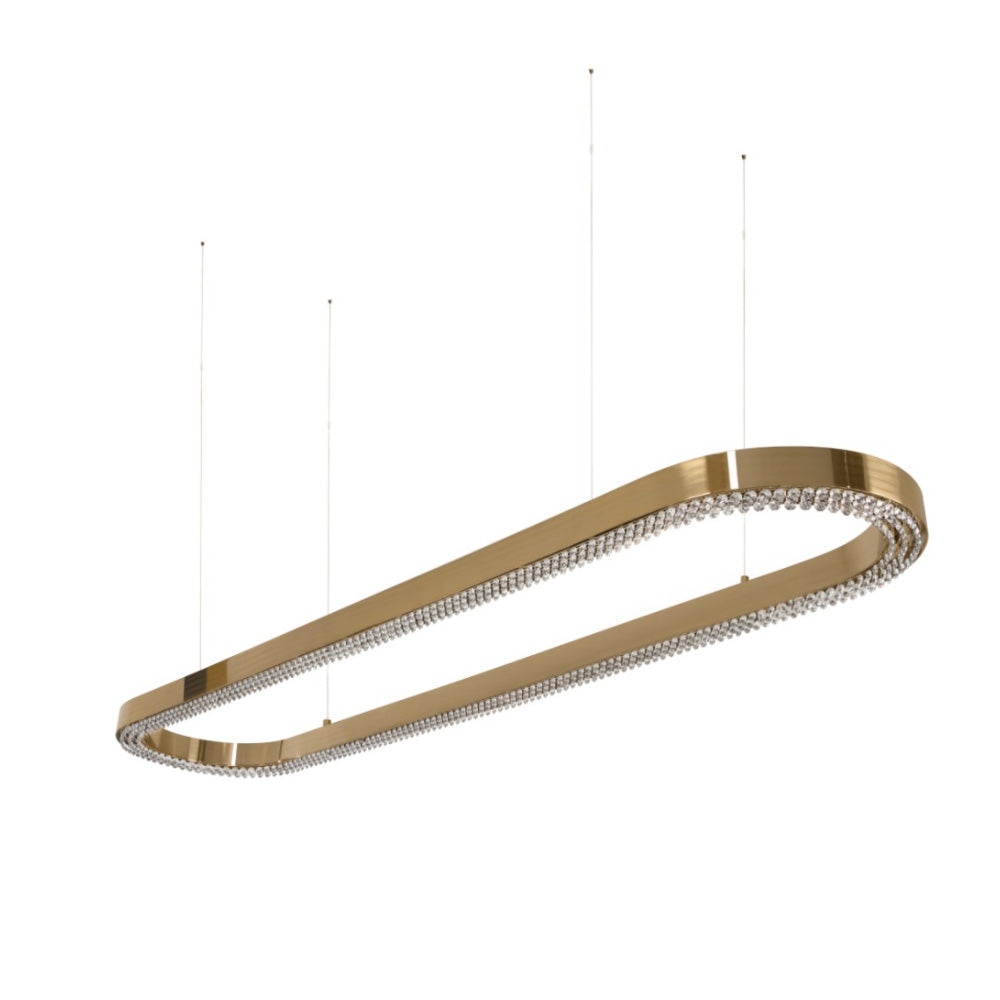 Modern Oval Chandelier with Crystals