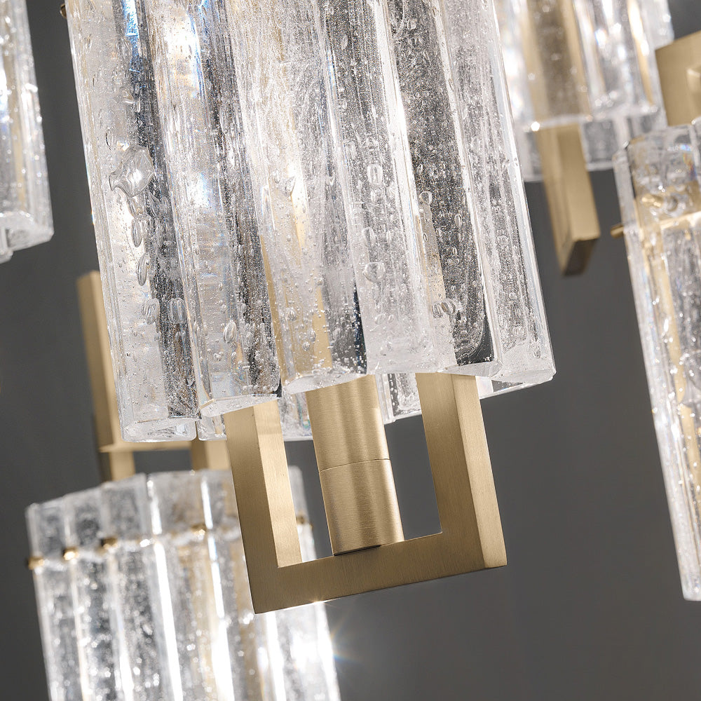 Modern Rock Crystal Inspired Suspension Chandelier