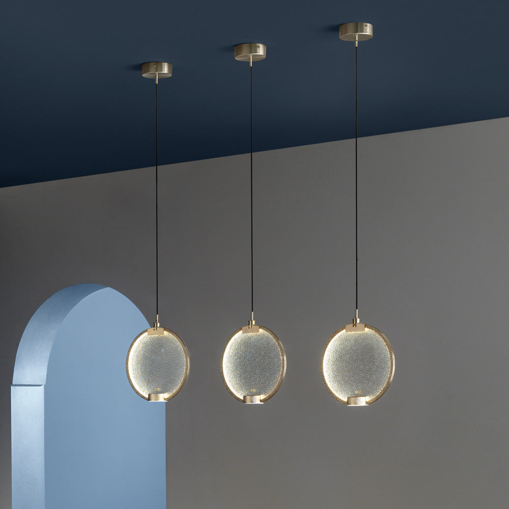 Modern Round Colored Glass Diffuser Chandelier