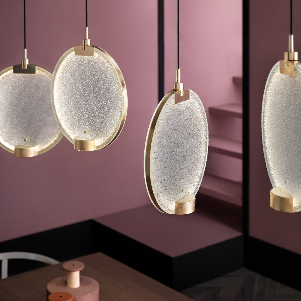 Modern Round Glass Diffuser Set of 5 Chandelier