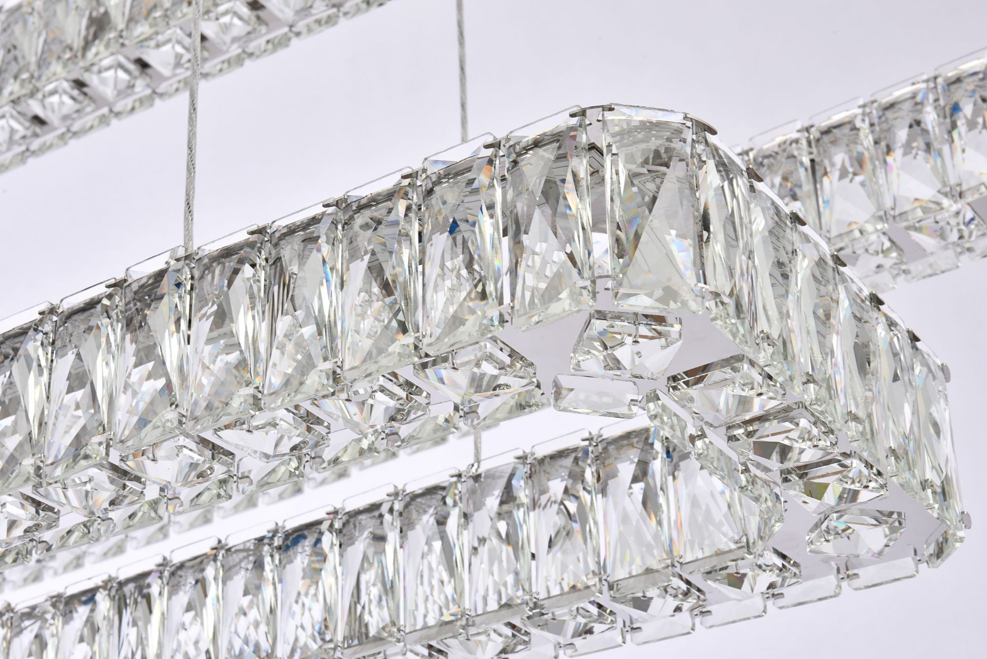Monroe 50.25" Wide Chrome and Crystal LED Chandelier
