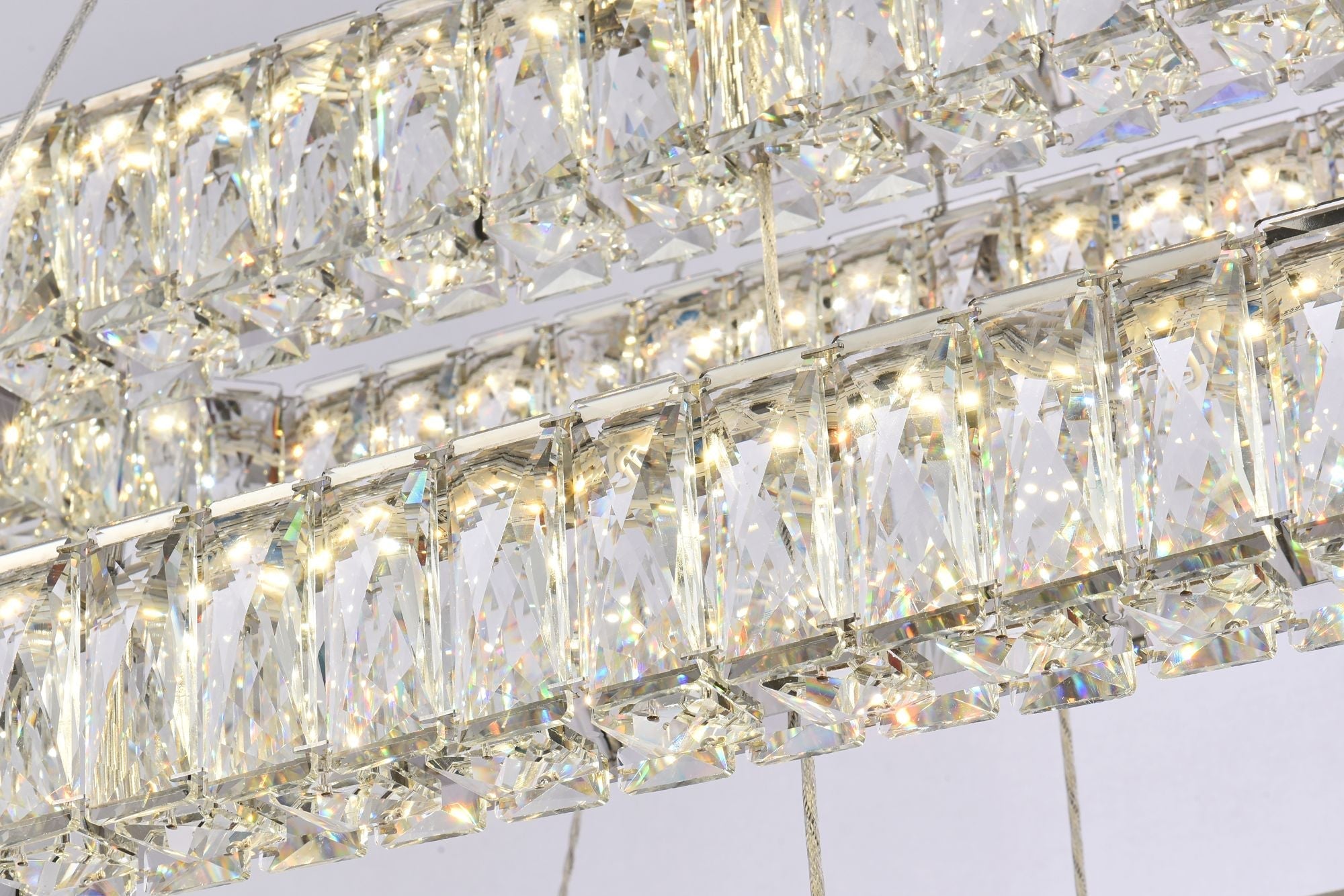 Monroe 50.25" Wide Chrome and Crystal LED Chandelier