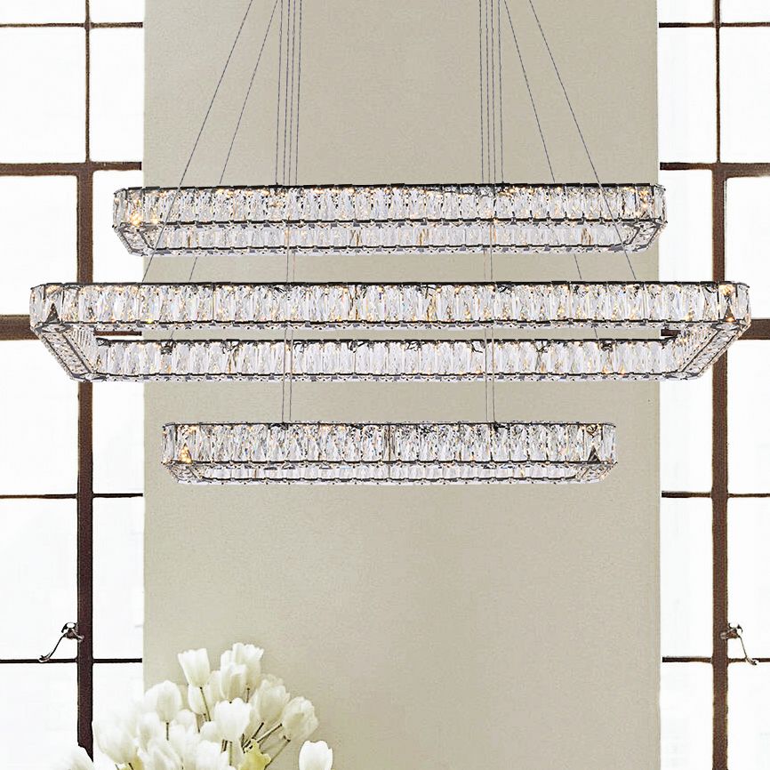 Monroe 50" Led Triple Rectangle Chandelier