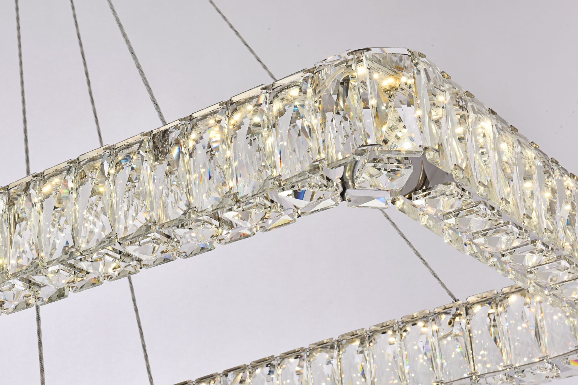 Monroe 50" Wide Chrome Crystal LED Chandelier