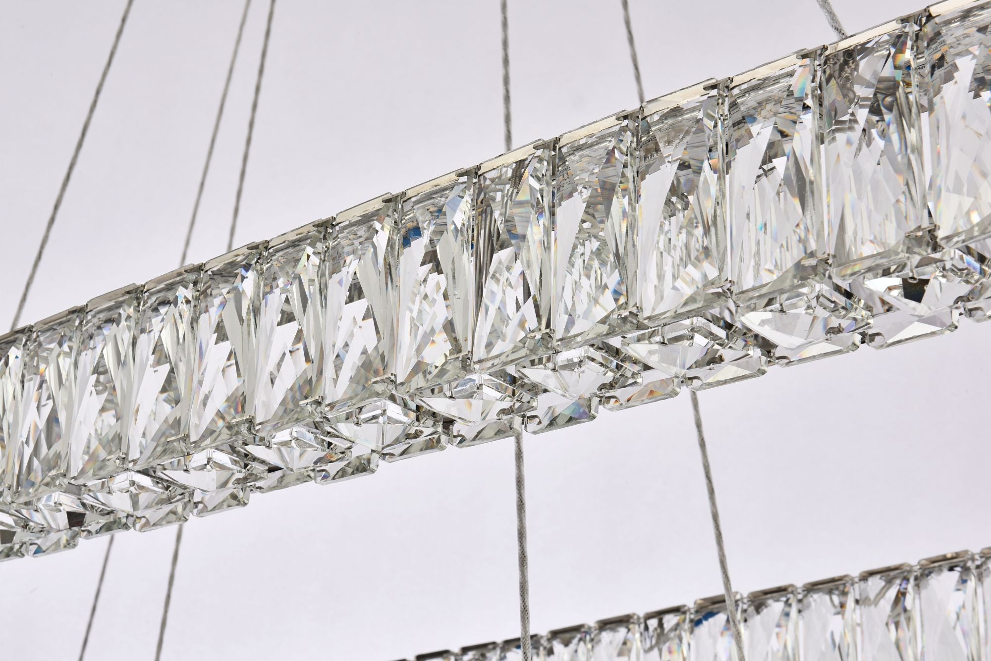 Monroe 50" Wide Chrome Crystal LED Chandelier