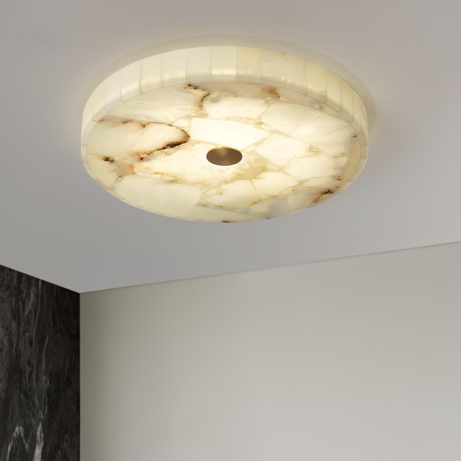 Mosaic Alabaster Round Ceiling Light