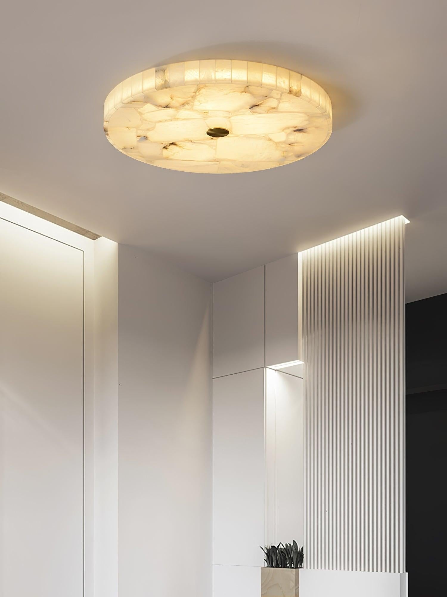 Mosaic Alabaster Round Ceiling Light