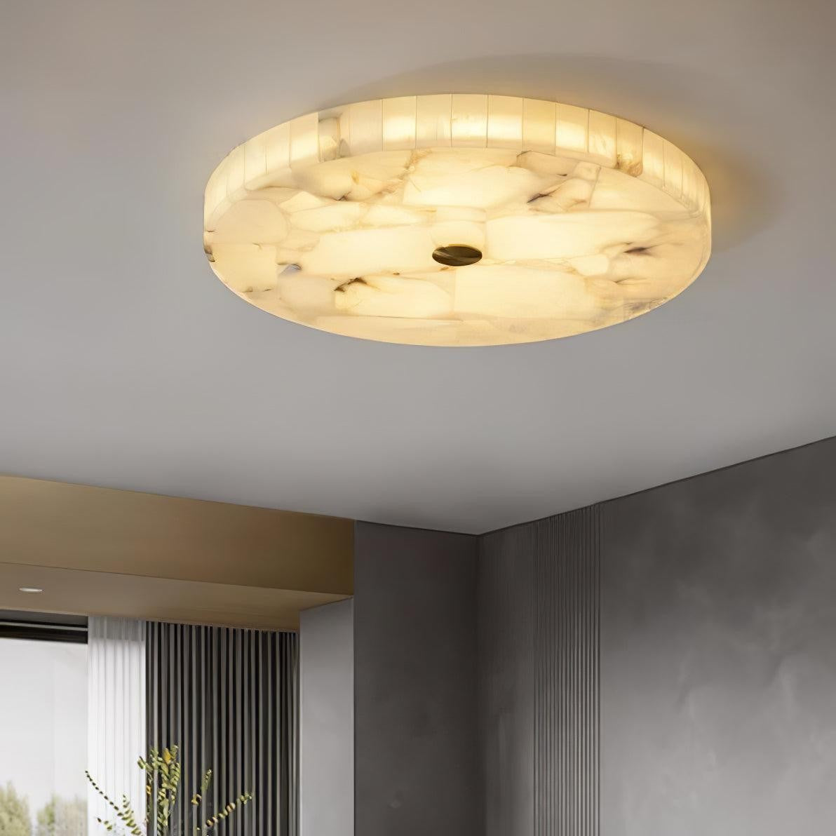 Mosaic Alabaster Round Ceiling Light