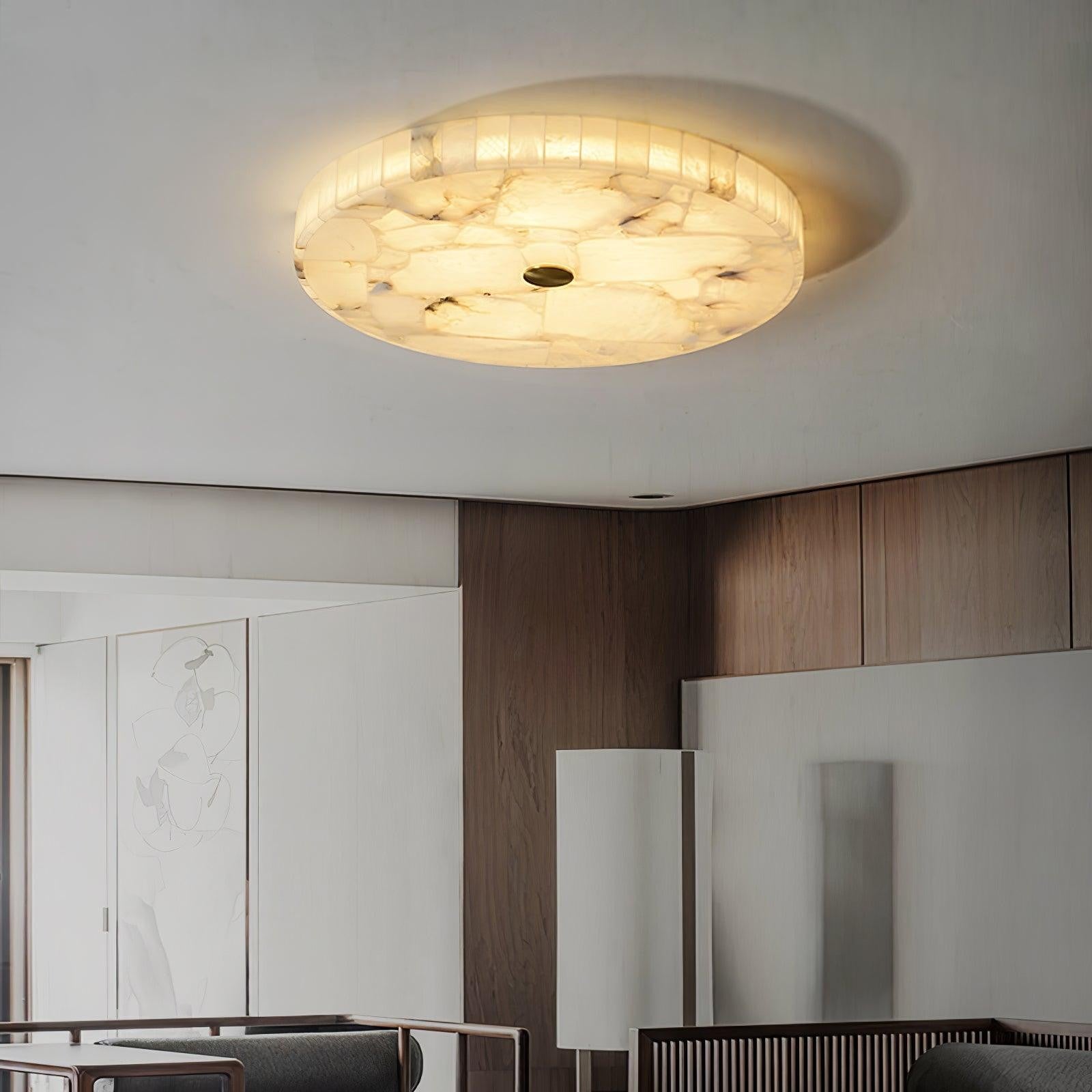 Mosaic Alabaster Round Ceiling Light