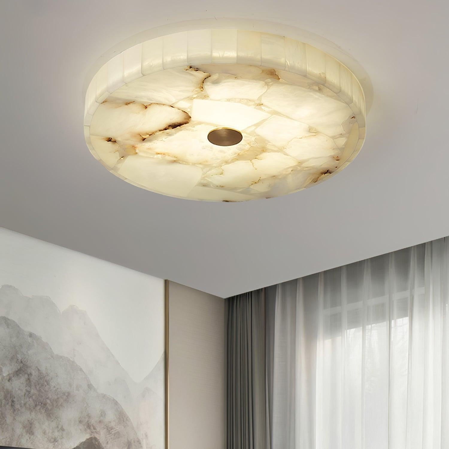 Mosaic Alabaster Round Ceiling Light