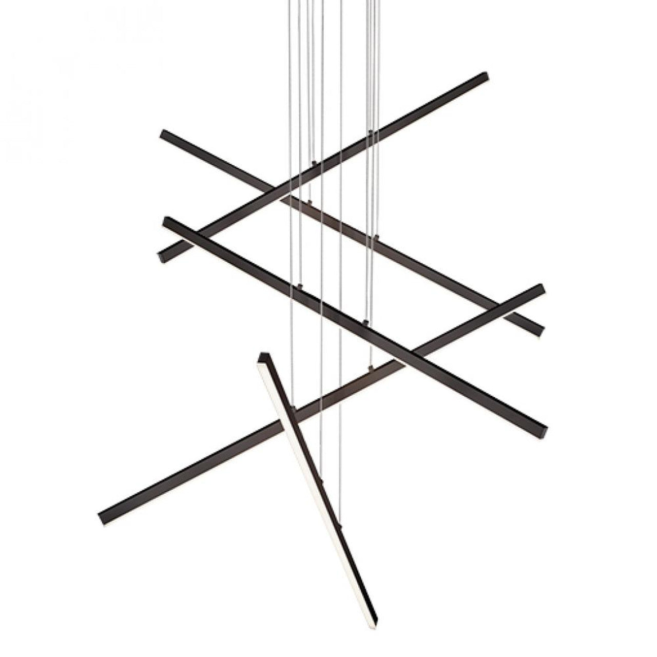 Z-Bar Pendant Rise, Large Square, LED, Matte Black, 50.5"W (ZBP-48-RS-SW-MTB-CNP 407UENT)