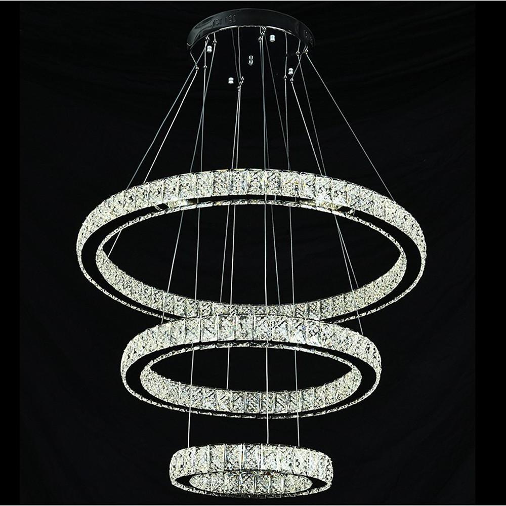 Geometrical Design Circle Chandelier Metal Crystal