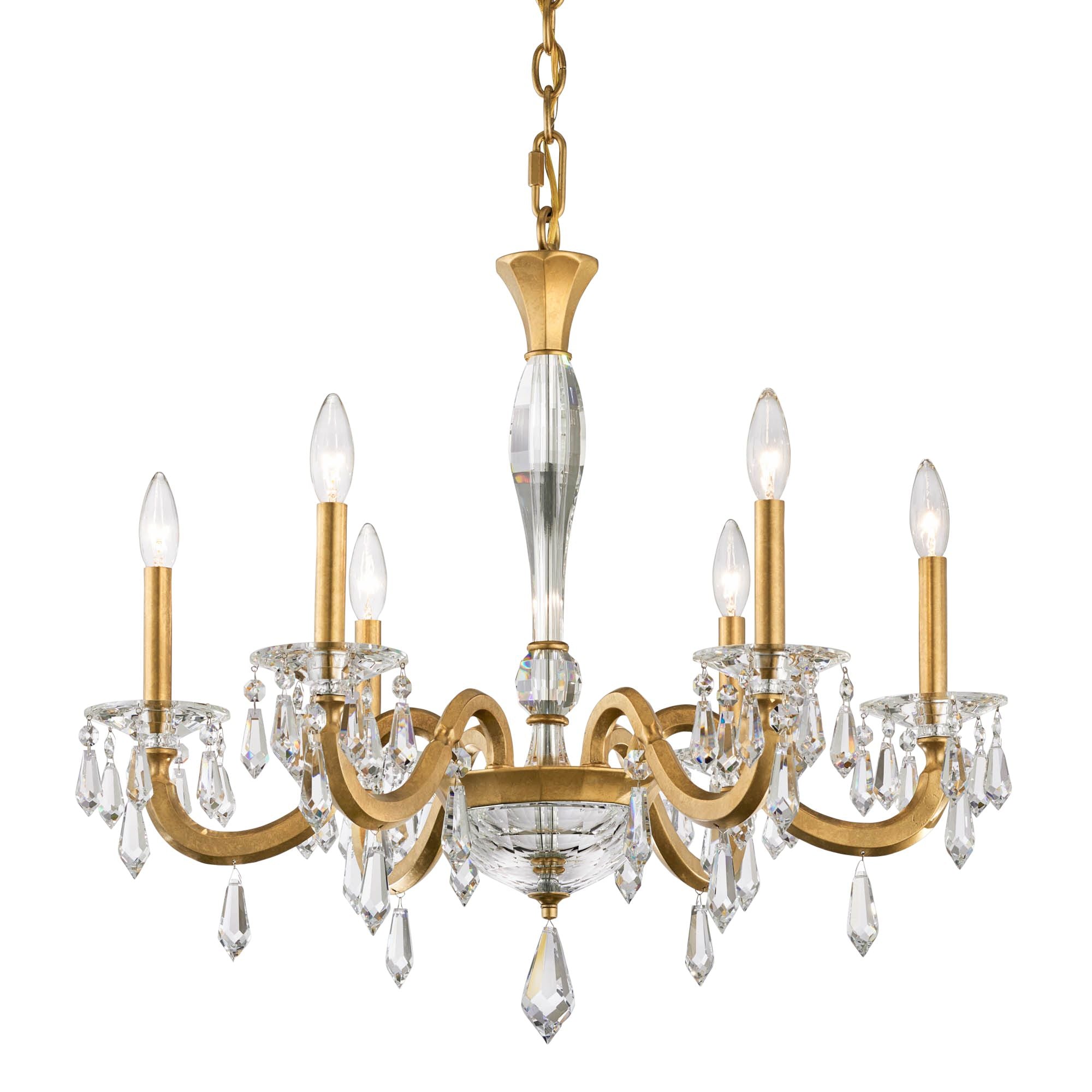 Napoli 24.6"H X 28.1"W 6-Light Crystal Chandelier in Hrlm