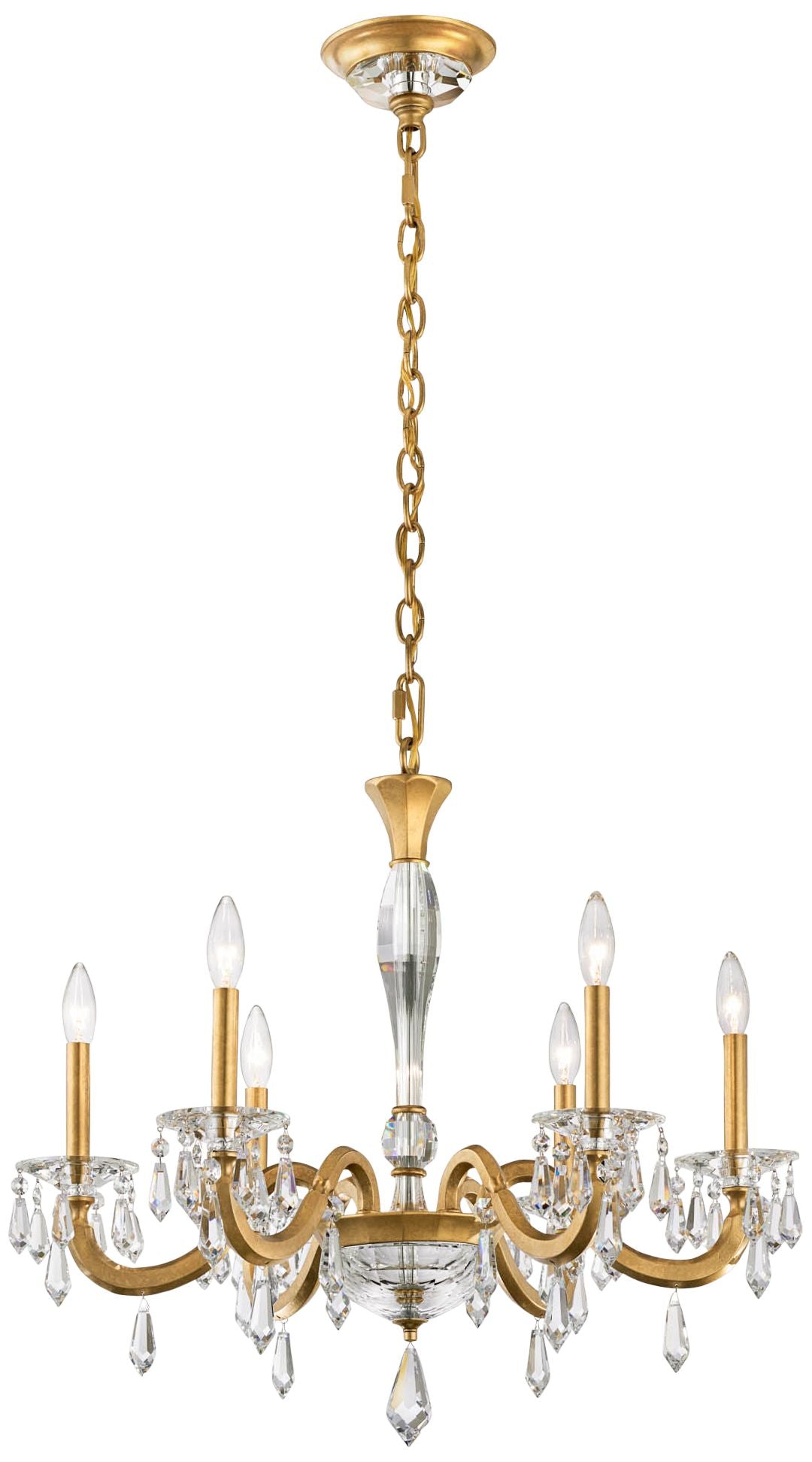 Napoli 24.6"H X 28.1"W 6-Light Crystal Chandelier in Hrlm