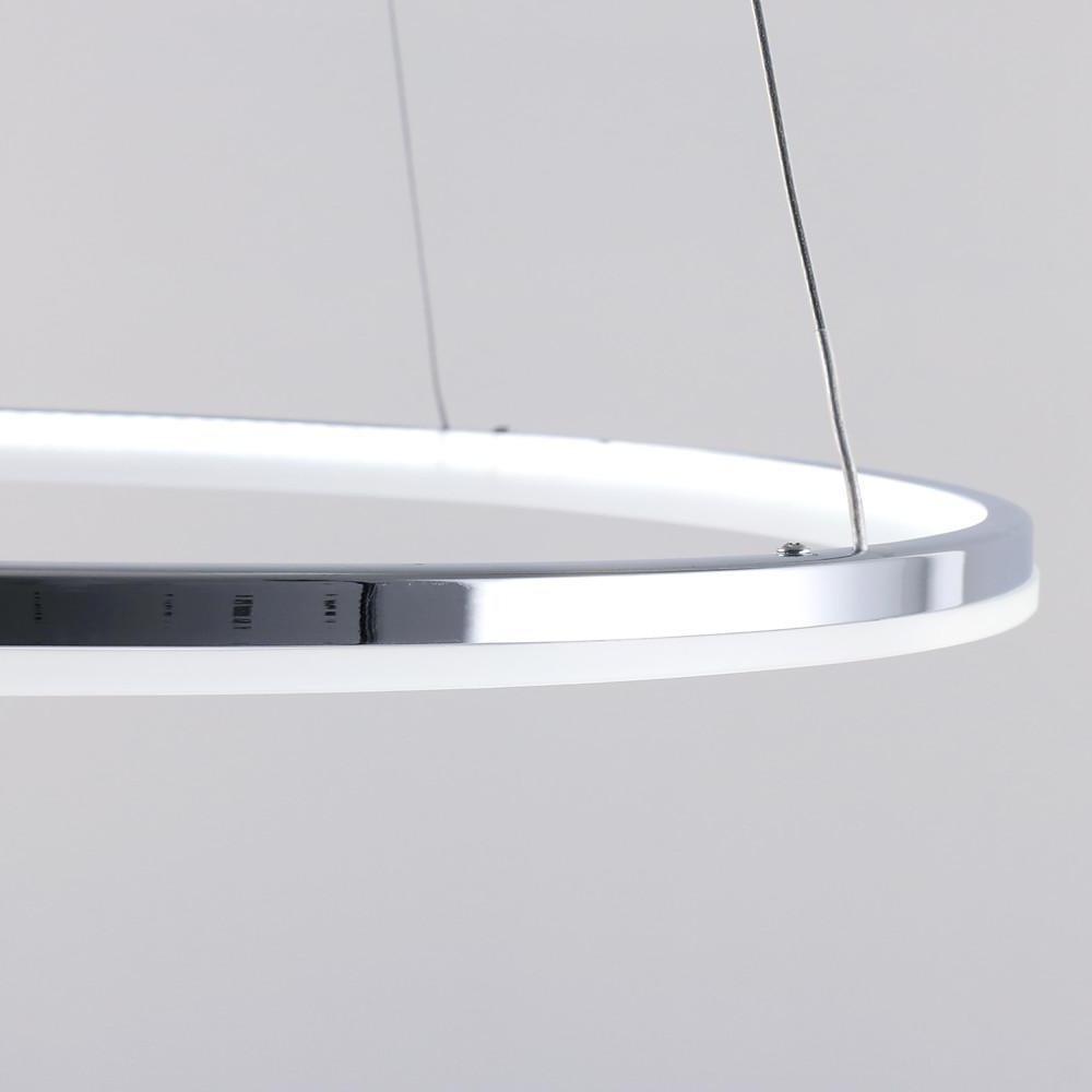 LED Circular Sturdy Modernistic Brushed Nickel Pendant