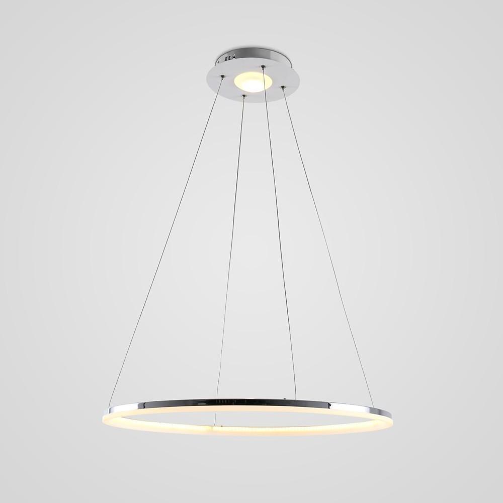 LED Circular Sturdy Modernistic Brushed Nickel Pendant