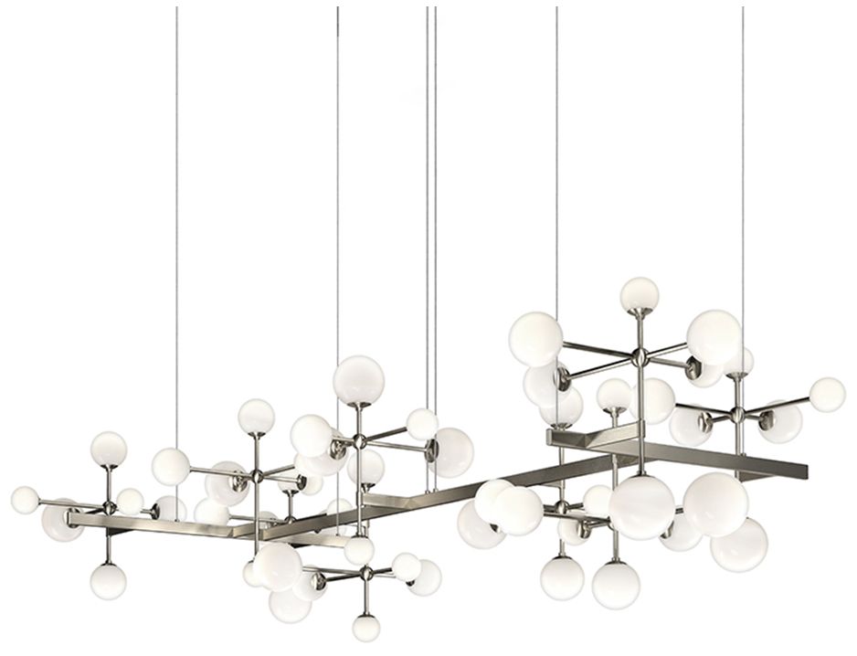 Nebula Zig Zag LED Satin Nickel Chandelier