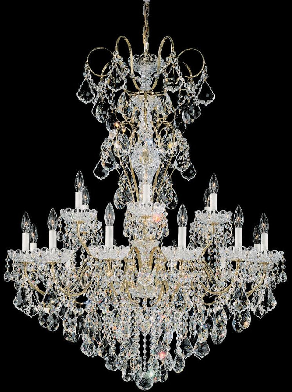Century Chandelier, 12-Light, Aurelia Gold, Clear Heritage Crystal, 30"W (1712-211 17QRYY)