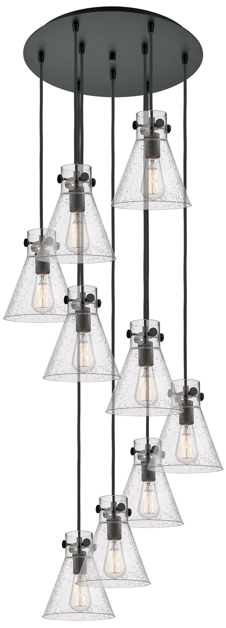 Newton Cone 5-Light Polished with Linear Pendant