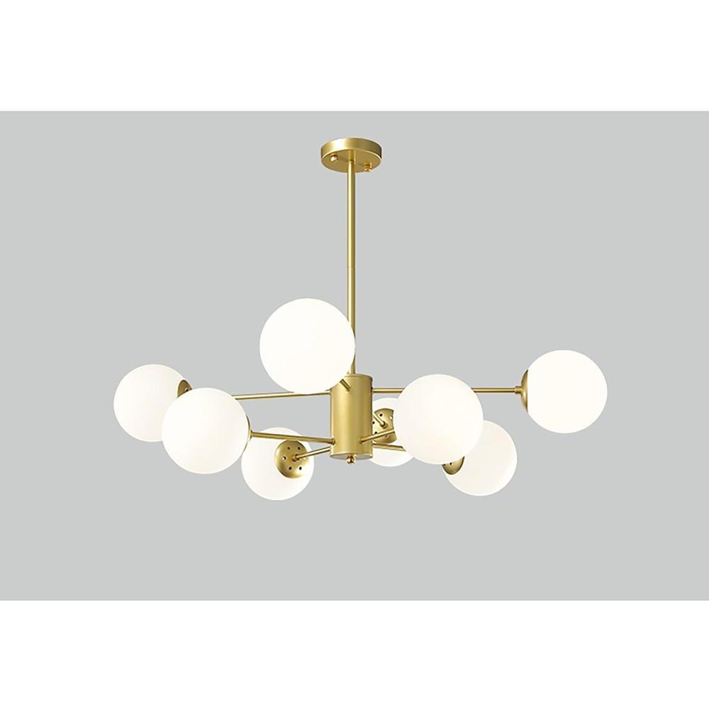 Globe Cluster Pendant Light Metal Glass LED Chandelier detail view 5