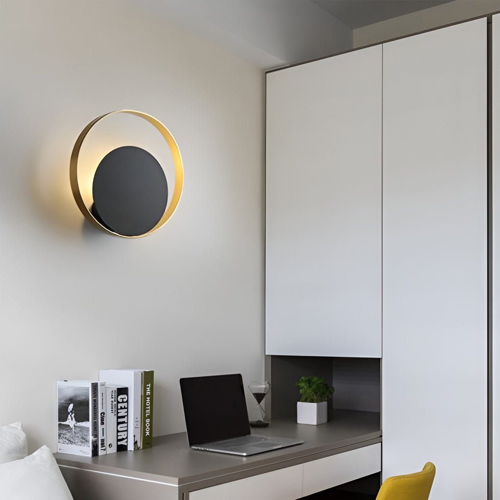 Nordic Clean-Lined LED Sconce Creative Circular Wall Light, detail angle 4, Tianguang Select