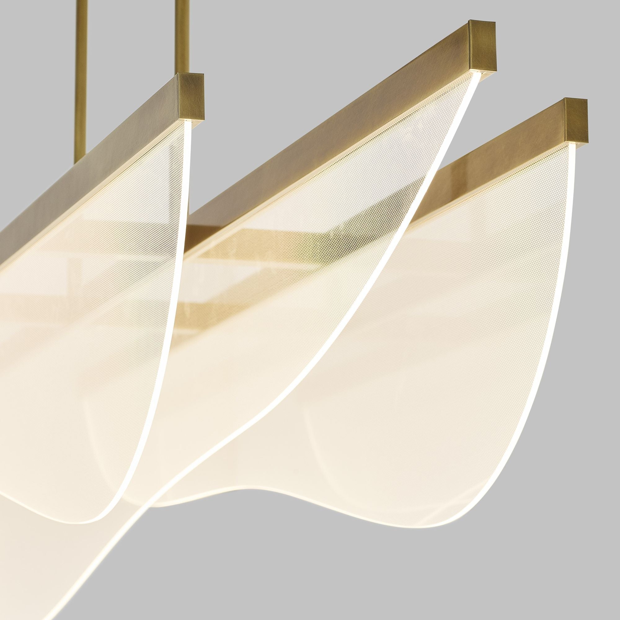 Nyra 72" Wide Plated Brass LED Linear Pendant Light