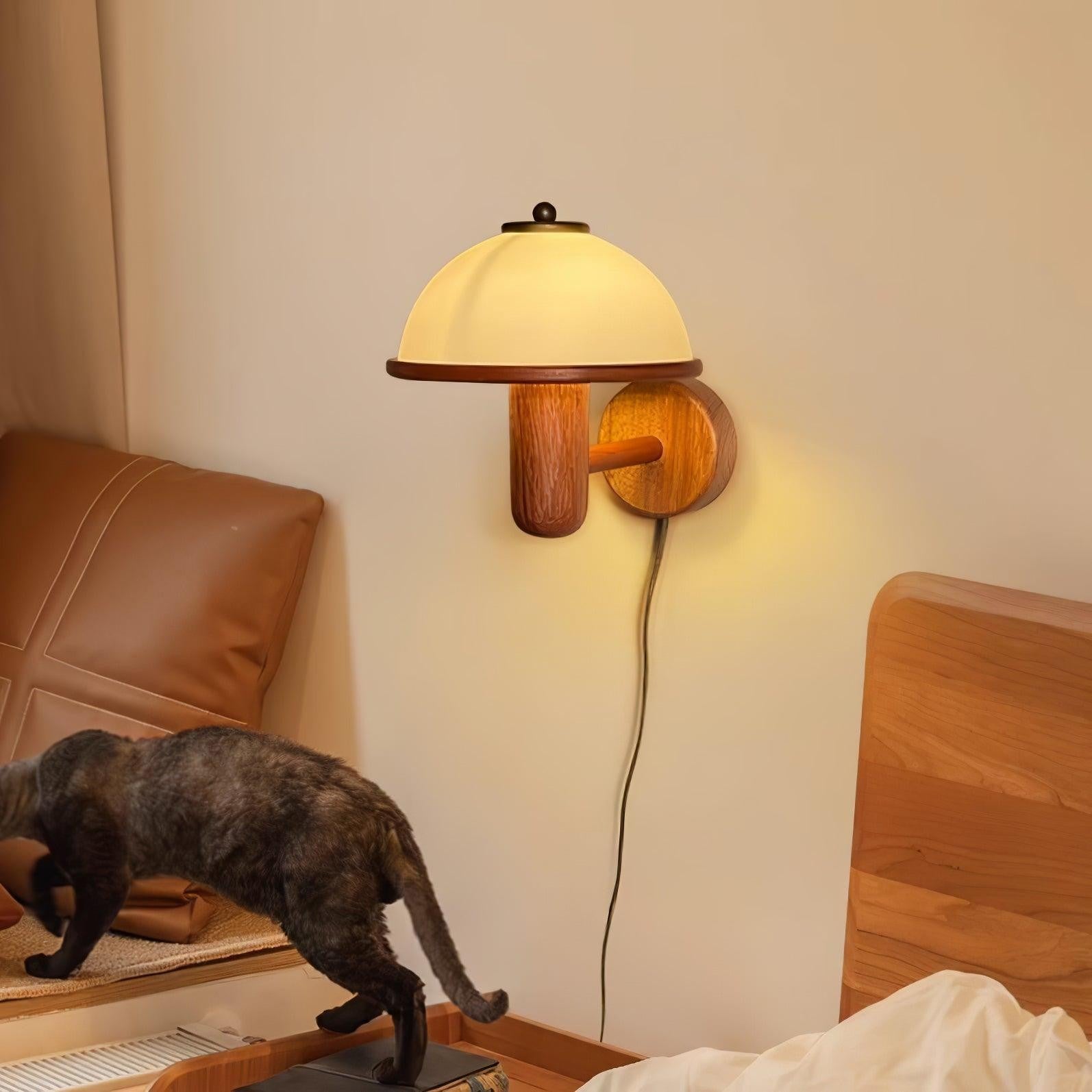 Oak Mushroom Wall Lamp