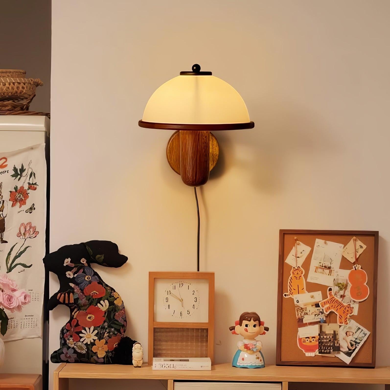 Oak Mushroom Wall Lamp