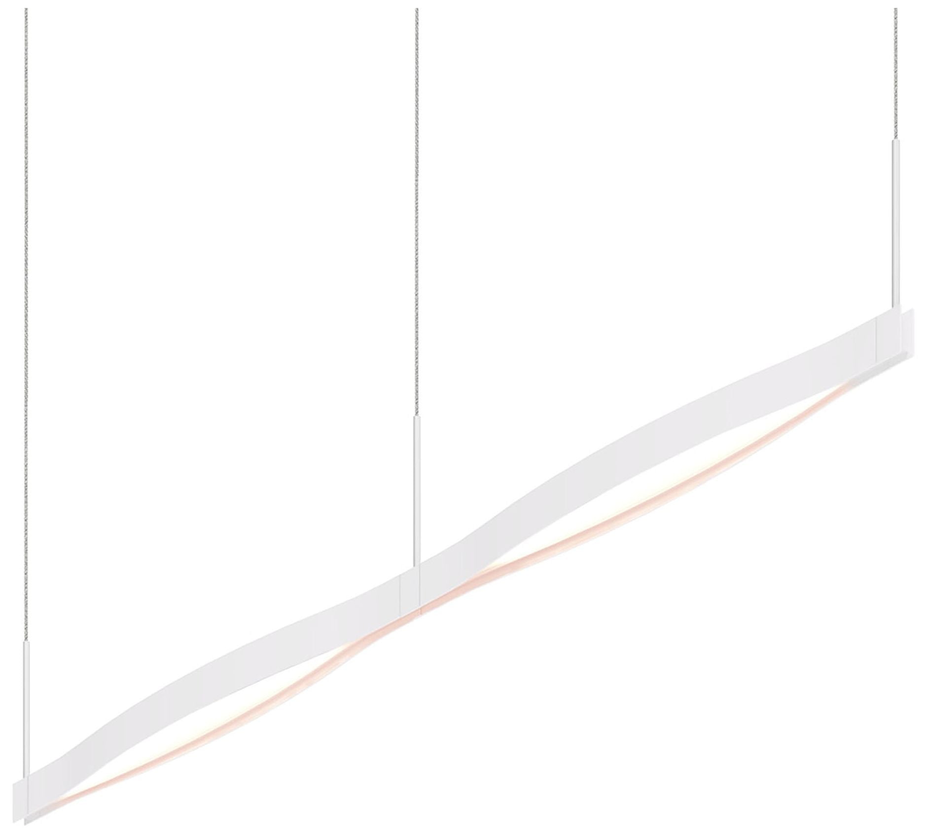 Ola 55" Wide Satin White Double Linear Pendant