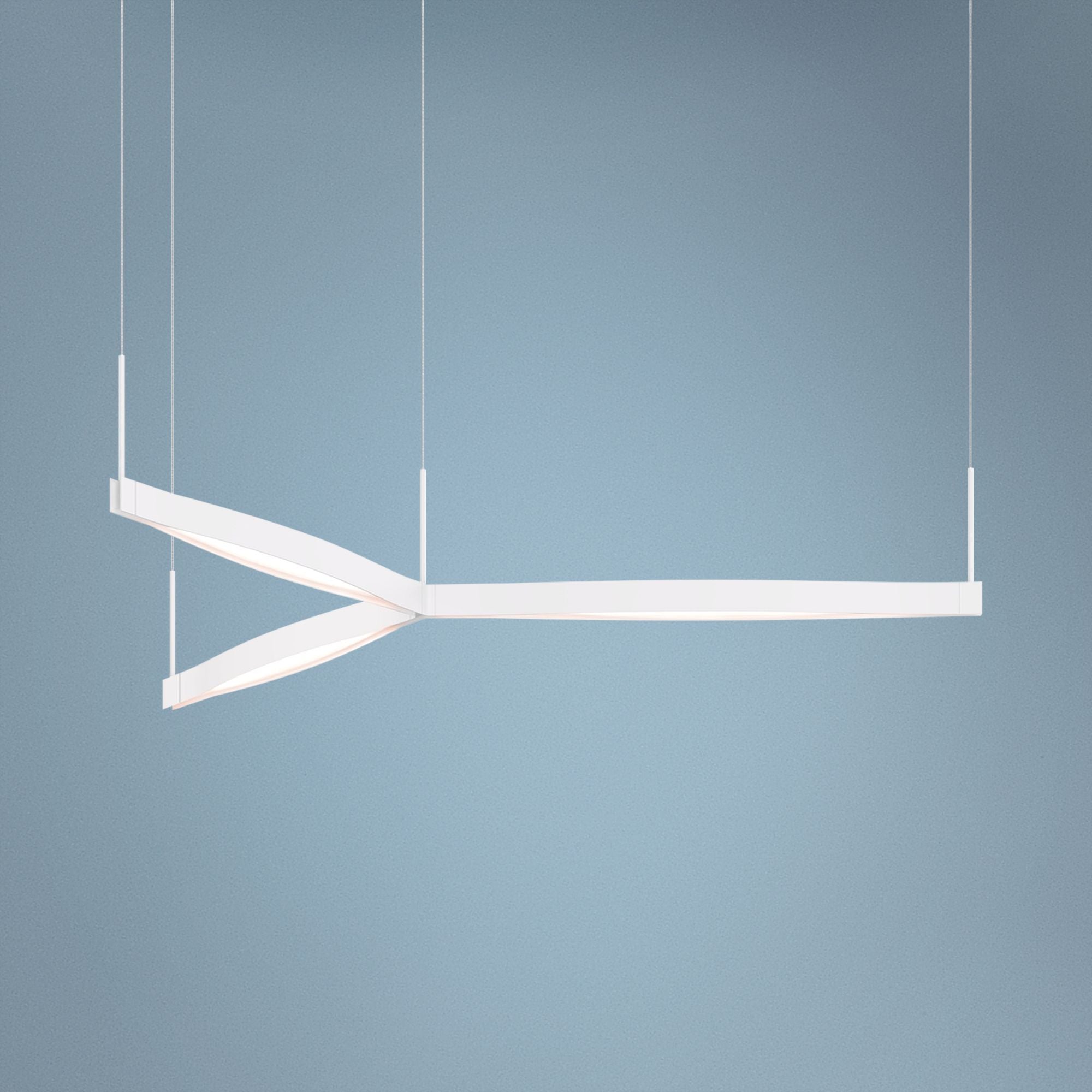 Ola? 55" Wide Satin White LED Kitchen Linear Pendant