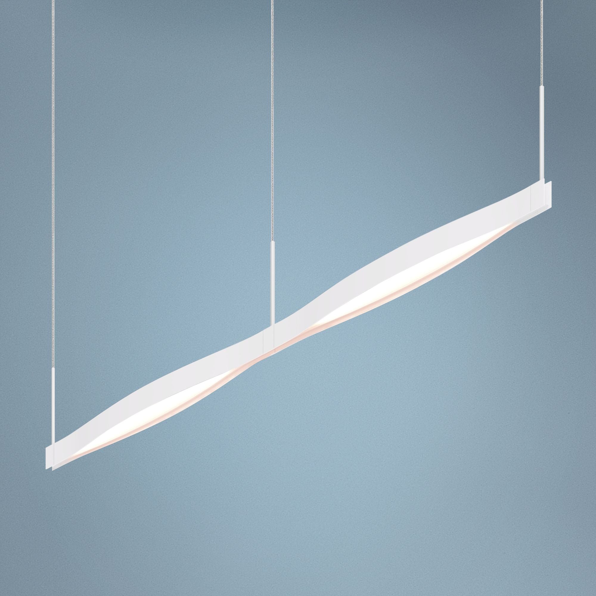 Ola 55" Wide Satin White LED Kitchen Linear Pendant