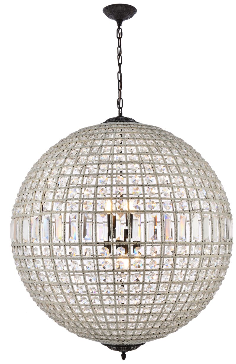 Olivia 8-Light Dark Bronze Chandelier Clear