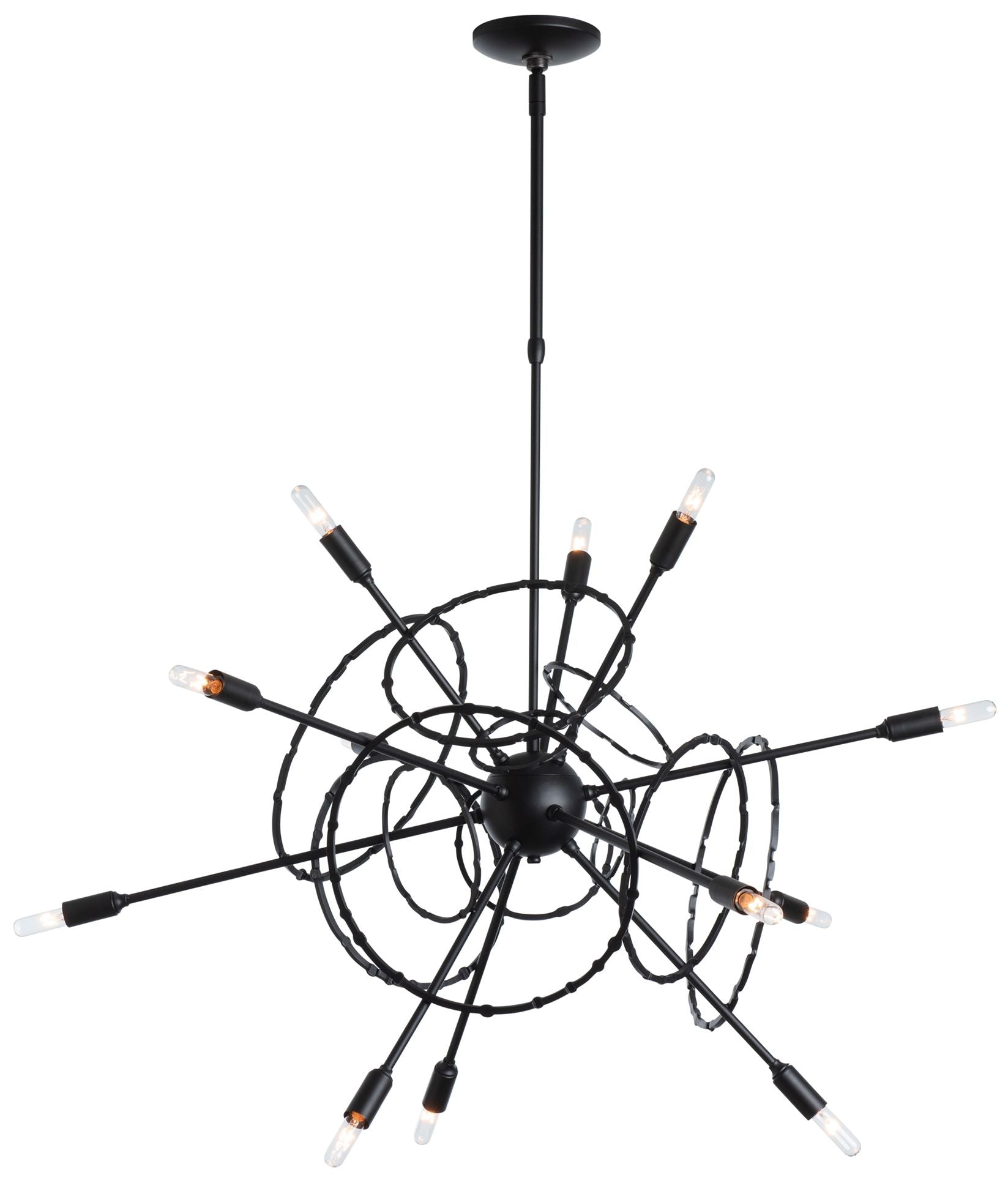 Olympus 12-Light Black Starburst Chandelier