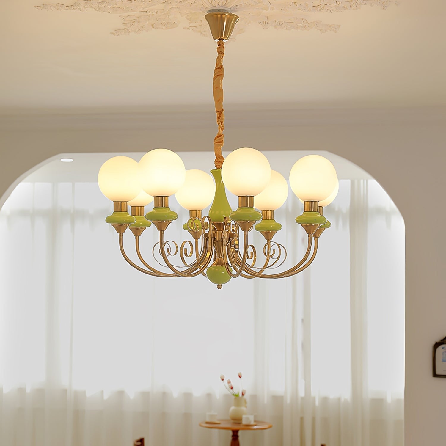 Onyx Glow Glass Chandelier