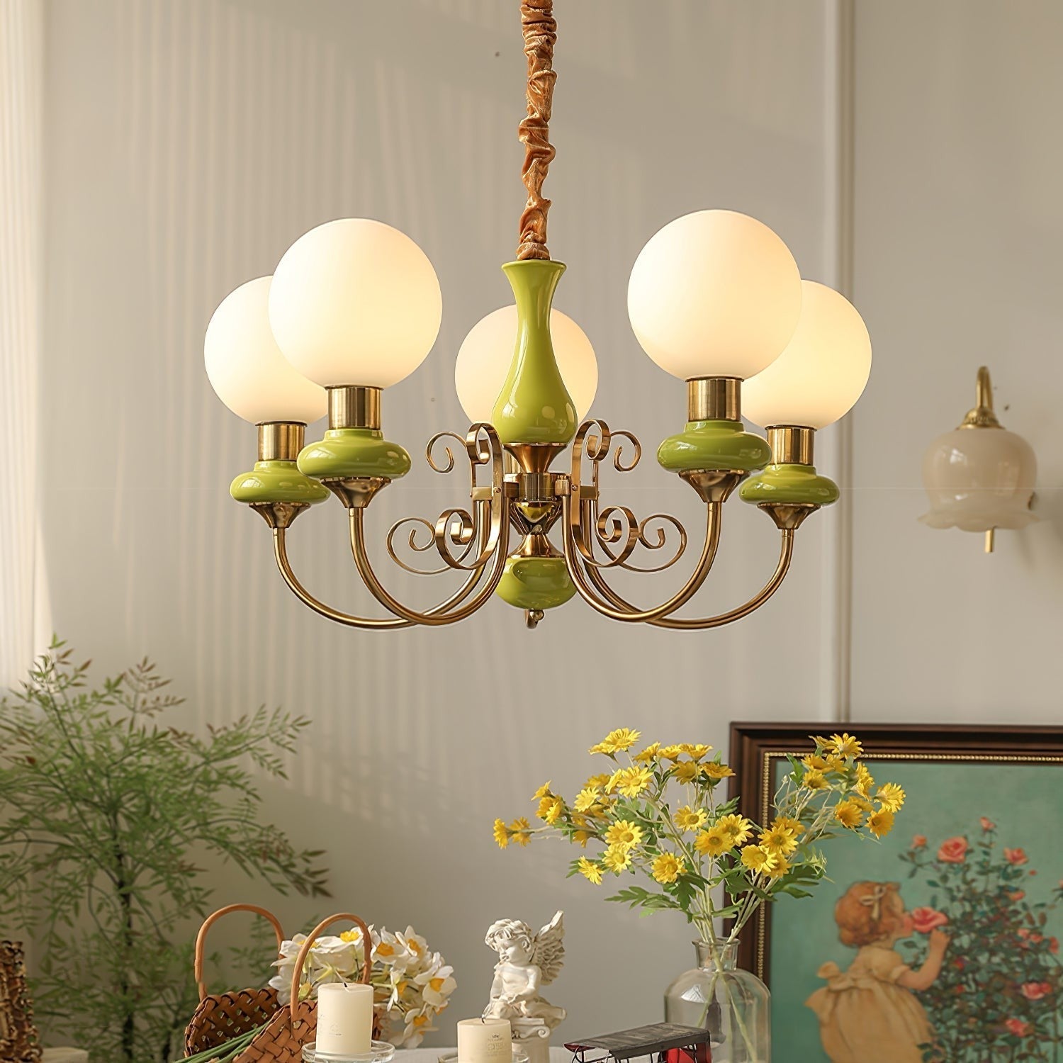 Onyx Glow Glass Chandelier