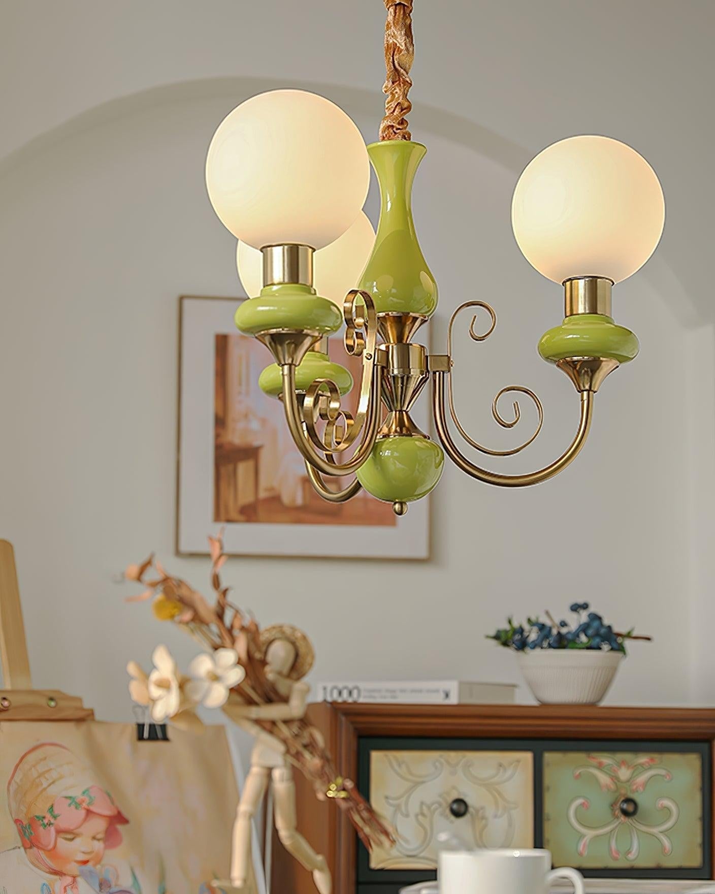 Onyx Glow Glass Chandelier