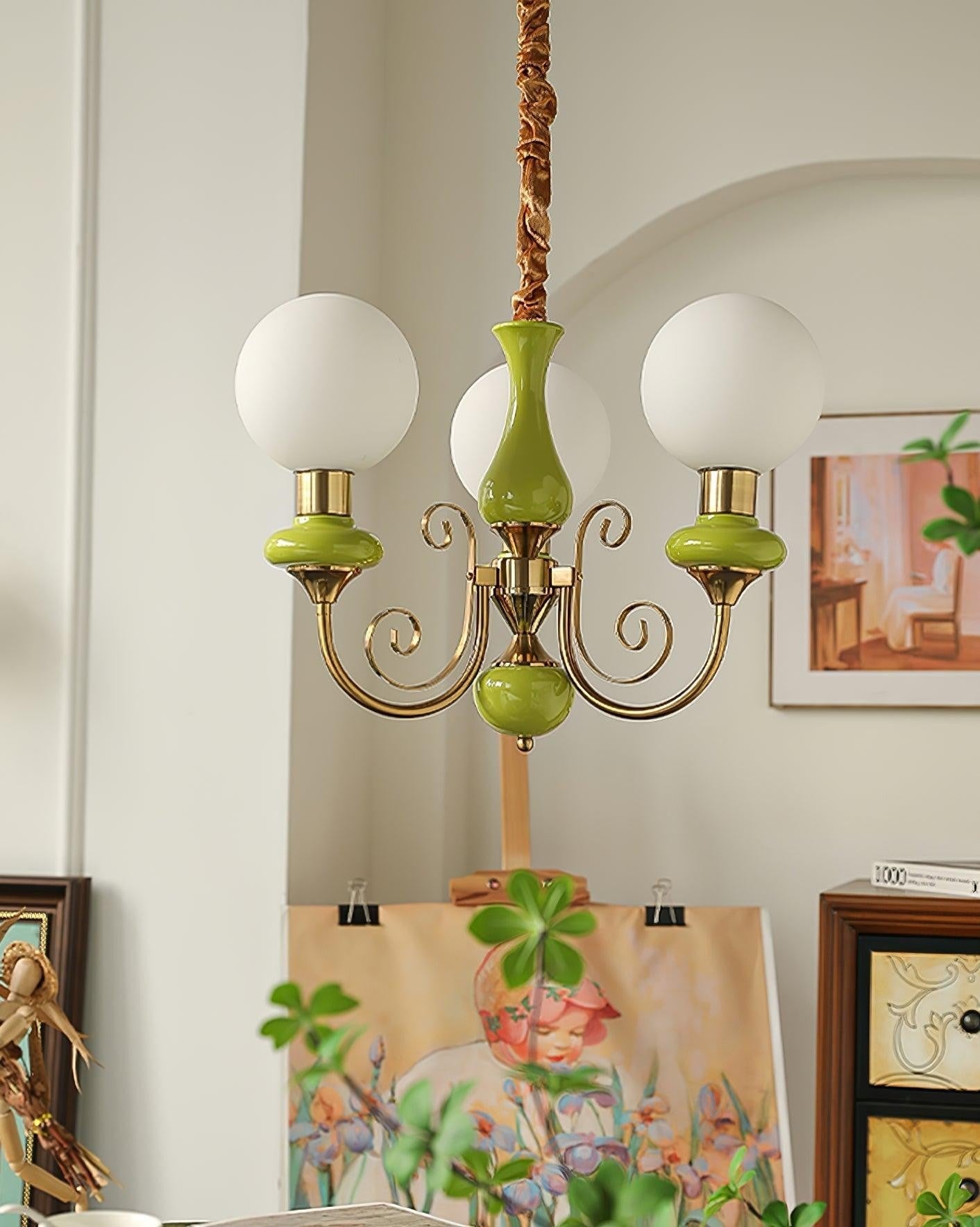 Onyx Glow Glass Chandelier