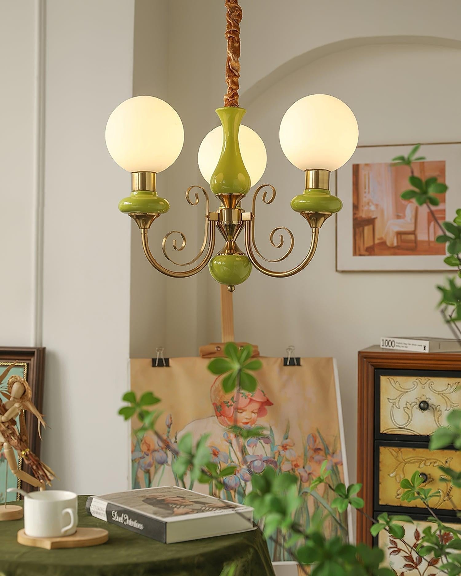 Onyx Glow Glass Chandelier