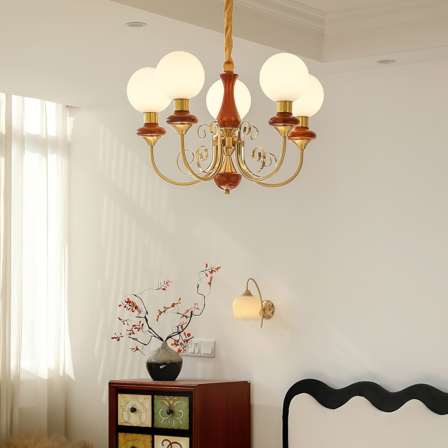 Onyx Glow Glass Chandelier
