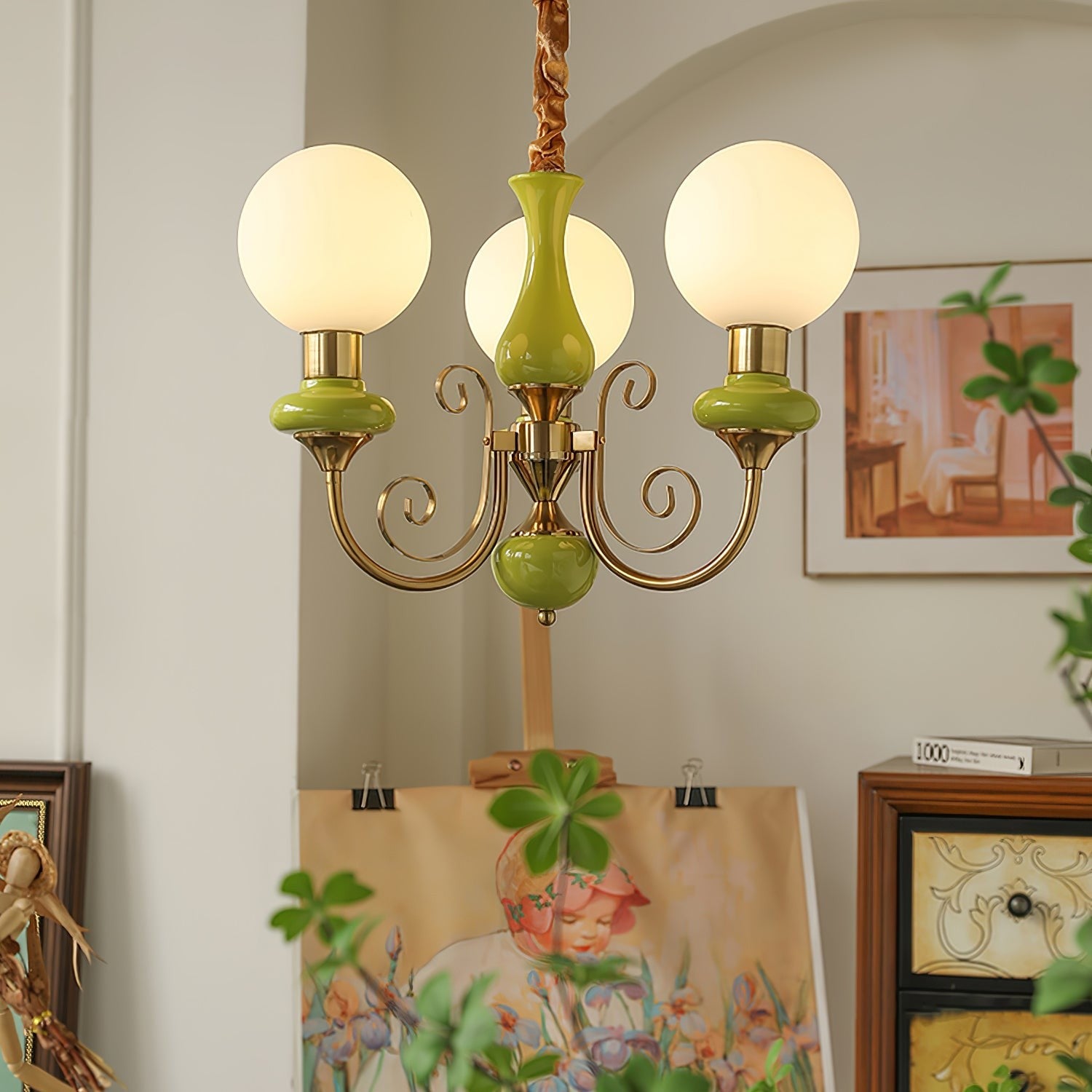 Onyx Glow Glass Chandelier