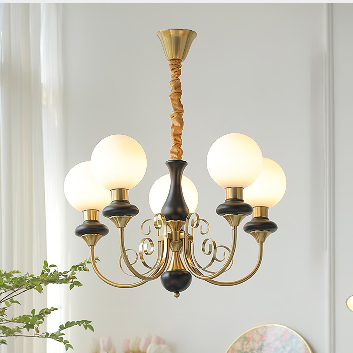 Onyx Glow Glass Chandelier
