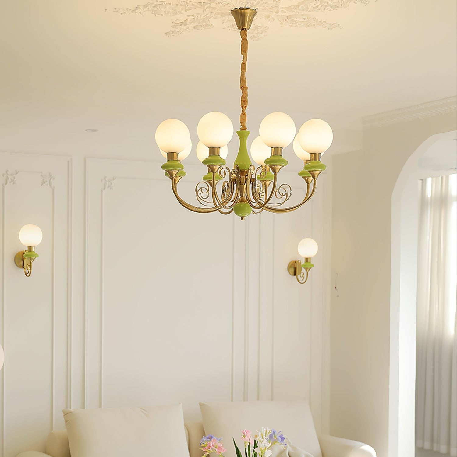 Onyx Glow Glass Chandelier