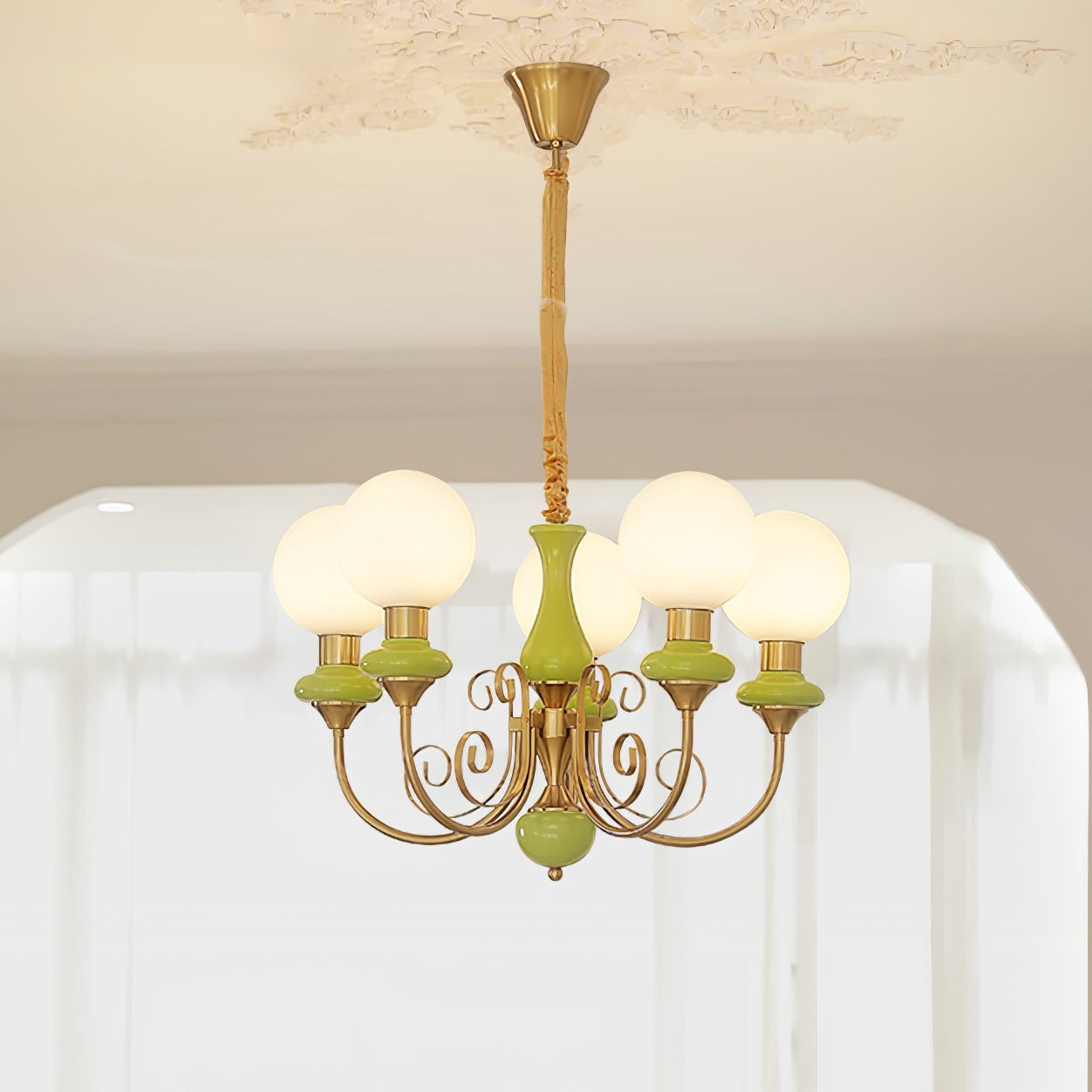 Onyx Glow Glass Chandelier