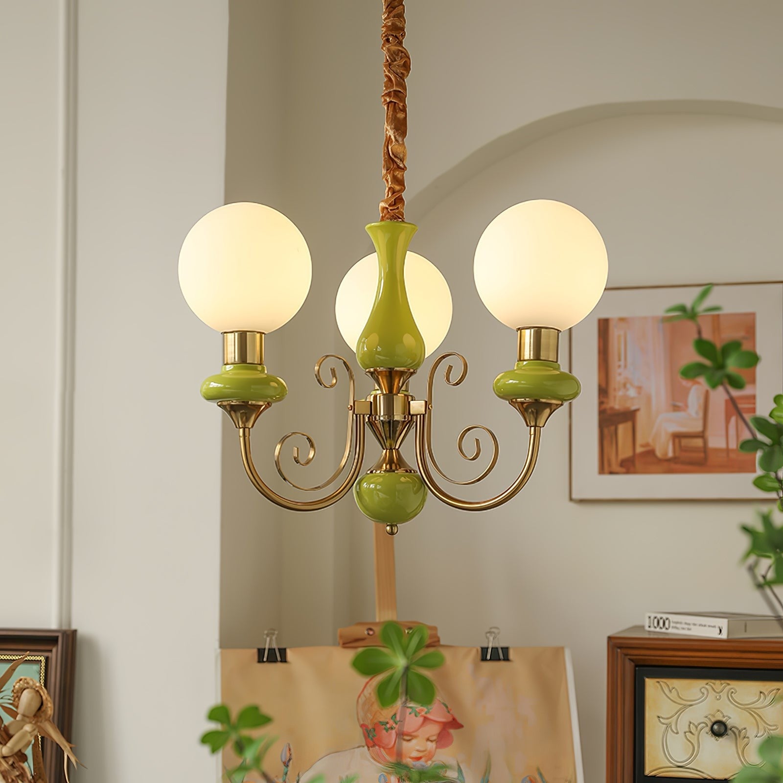 Onyx Glow Glass Chandelier