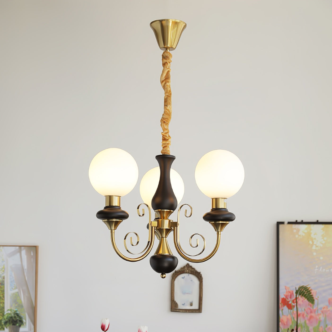 Onyx Glow Glass Chandelier