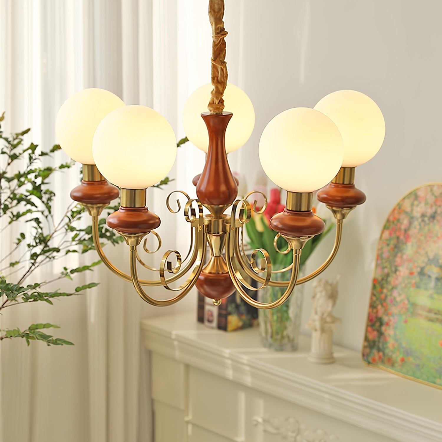 Onyx Glow Glass Chandelier