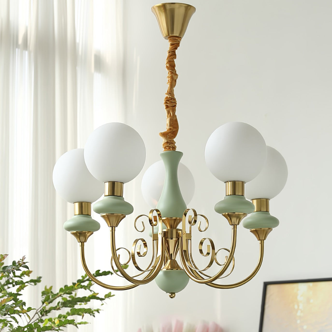 Onyx Glow Glass Chandelier