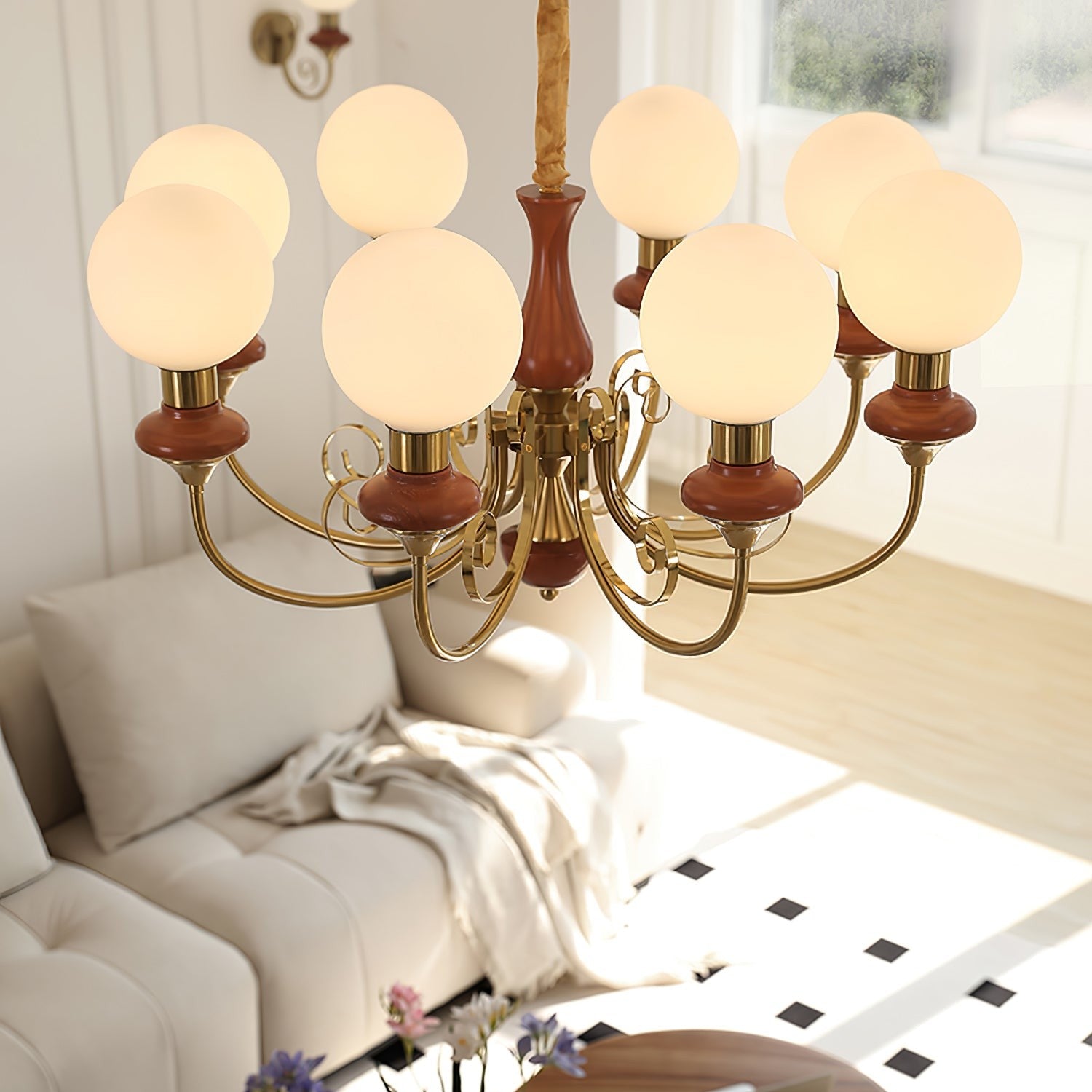 Onyx Glow Glass Chandelier